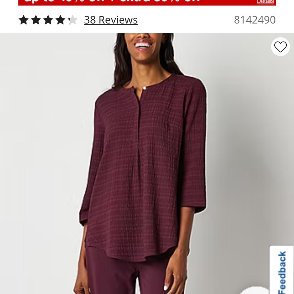 Liz Claiborne Rich Maroon Blouse